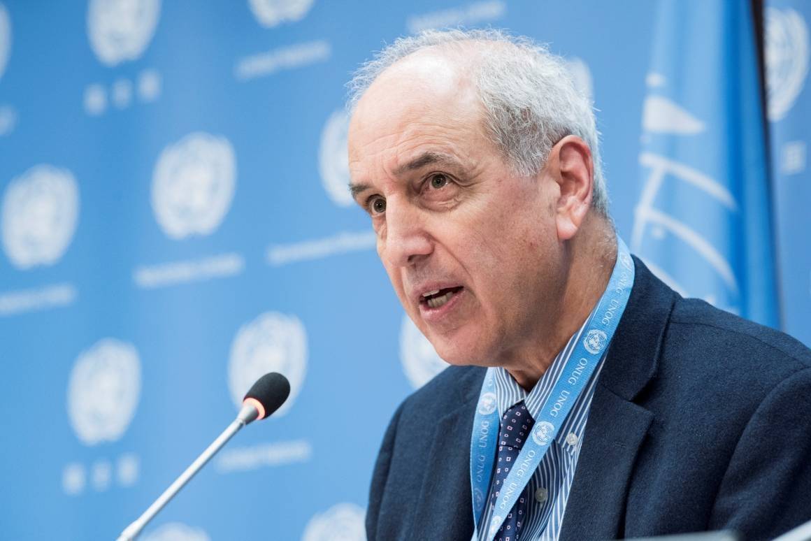 FN:s specialrapportör Michael Lynk kritiserar Israels brott mot internationell lag. Foto: UN Photo/Kim Houghton.